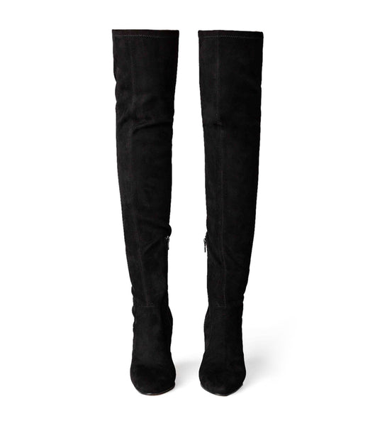 Tony Bianco Bloom Black Stretch Mocka 9.5cm Lackstövlar Svarta | MSEHR63910