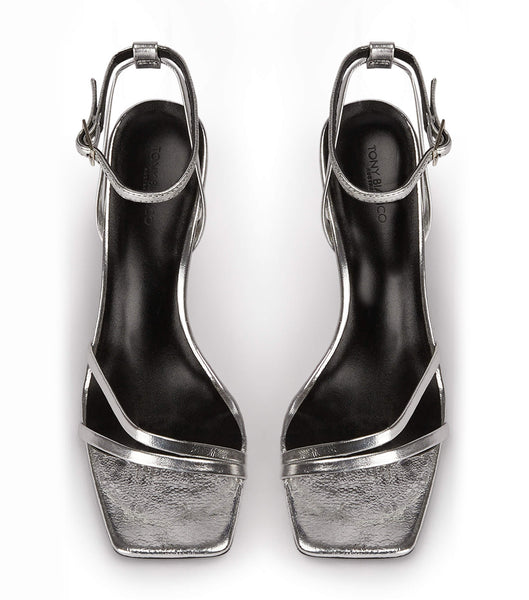 Tony Bianco Corso Silver Foil 8.5cm Evenemangsklackar Silver | SECIF46602