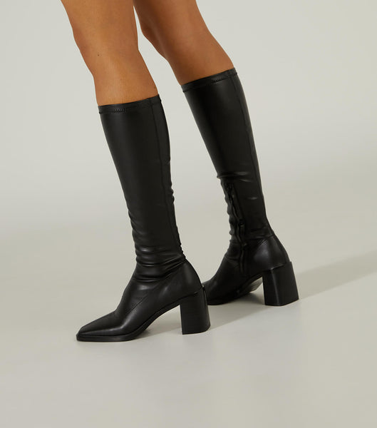 Tony Bianco Damon Black Venezia 7.5cm Knähöga stövlar Svarta | QSEUV21556