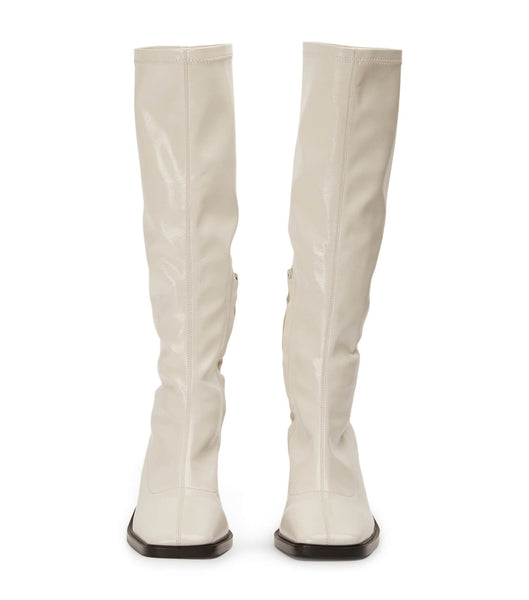 Tony Bianco Damon Ecru Crinkle Lack 7.5cm Mid Calf Boots Vita | ZSENQ93916