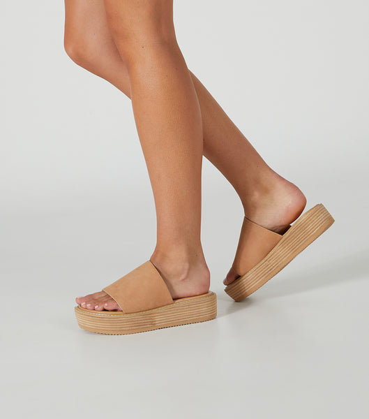 Tony Bianco Elke Caramel 4.5cm Badtofflor Beige | SEZDE14309