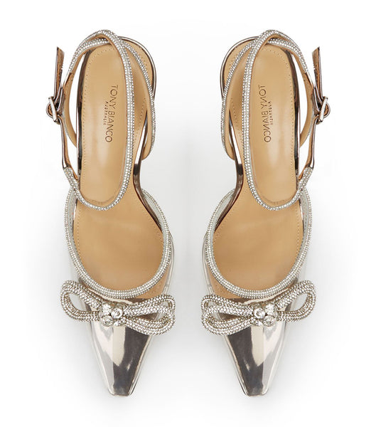 Tony Bianco Eros Clear Vinylite/Gunmetal Shine 10.5cm Court Skor Grå | LSETR68692