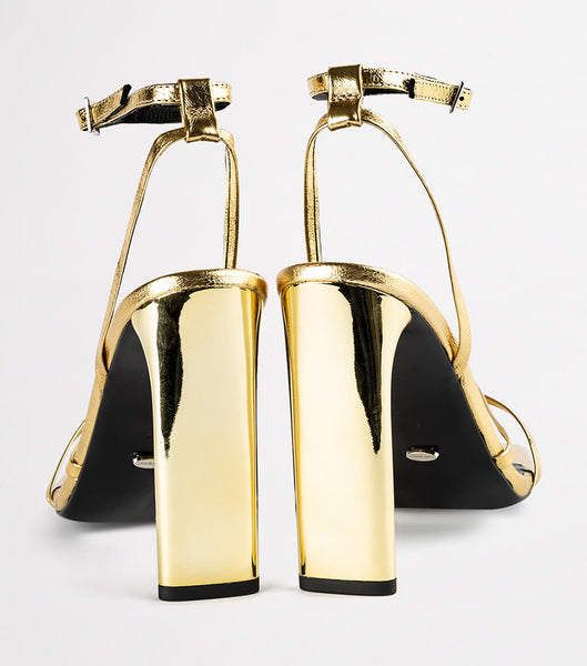 Tony Bianco Fiance Gold Foil 11cm Evenemangsklackar Guld | TSEWZ88754