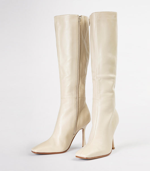 Tony Bianco Havana Vanilla Nappa 10.5cm Knähöga stövlar Ljusgula | SEICD23541
