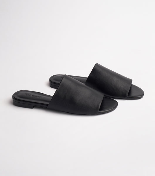 Tony Bianco Havier Black Sheep Nappa 1cm Sandaler Svarta | ZSENQ30694