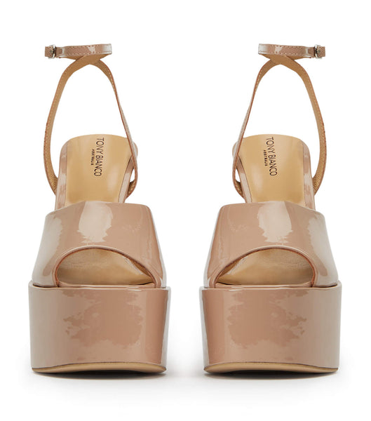 Tony Bianco Journey Coco Lack 15cm Platform Skor Beige | SENEJ21850