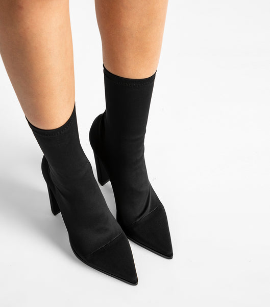 Tony Bianco Lila Black Lycra 10.3cm Lackstövlar Svarta | USEND99658