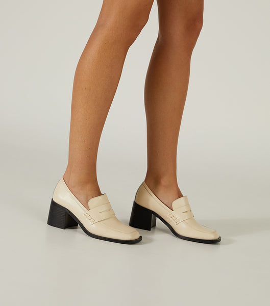 Tony Bianco Lomax Ecru Venice 6.5cm Loafers Vita | QSEUV85908