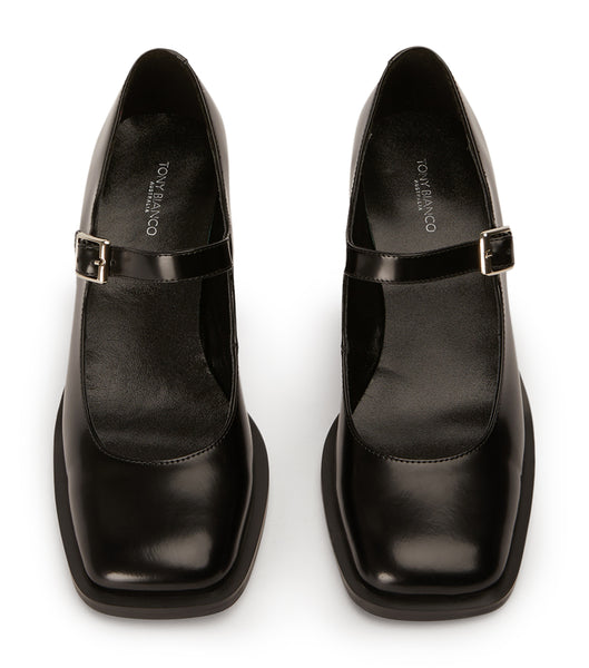 Tony Bianco Loure Black Hi Shine 6.5cm Loafers Svarta | LSETR95094
