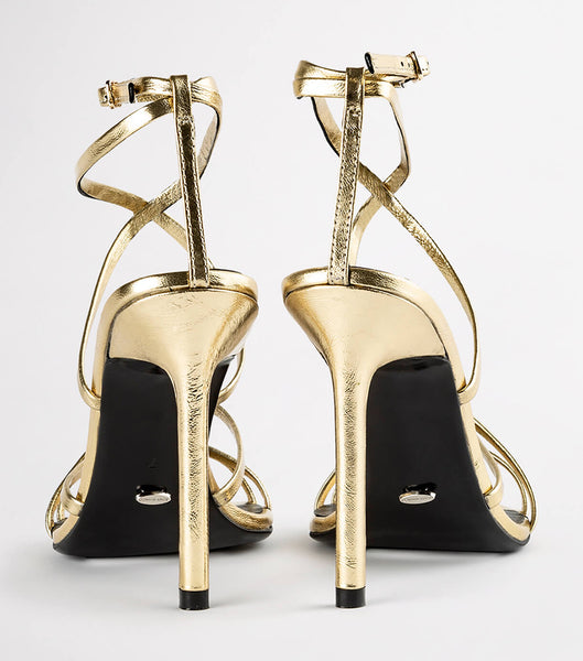 Tony Bianco Marcy Gold Foil 10.5cm Stilettklackar Guld | SSENY99994