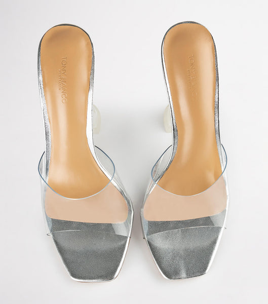 Tony Bianco Serri Clear Vinylite/Silver 10.5cm Stilettklackar Silver | USEND53123