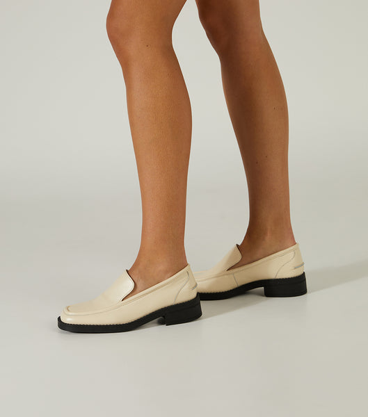 Tony Bianco Teddy Ecru Venice 4cm Loafers Vita | MSEFT20554