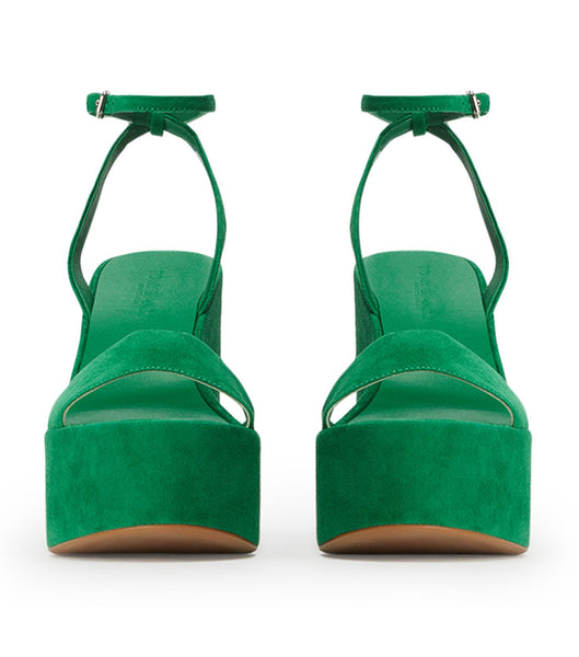 Tony Bianco Vesna Jade Mocka 13cm Platform Skor Gröna | MSEFT17919