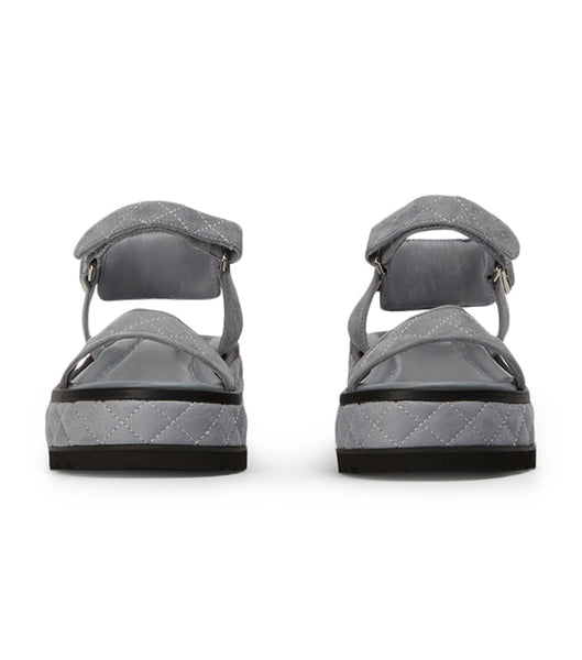 Tony Bianco Zahara Steel Grey Mocka 6cm Platta Sandaler Grå | TSEPQ85913