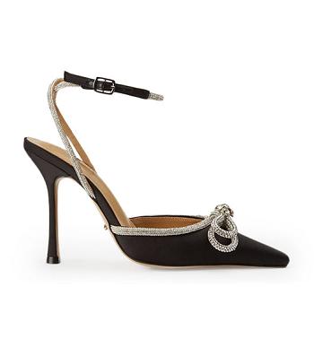 Tony Bianco Eros Black Satin 10.5cm Bling klackar Svarta | PSEQX70645